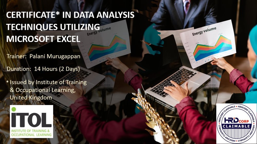 Data Analysis with Microsoft Excel (UK Certification) training flyer